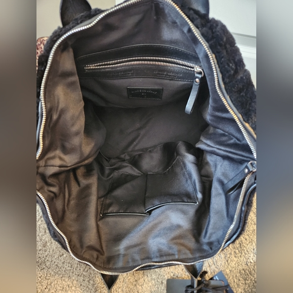 *SOLD* Antonio Cristiano XL Sheepskin Fur Tote Satchel Bag in Black; New w/ Tags - Picture 6 of 16